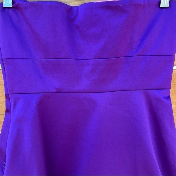 Karen Millen Purple Satin Strapless Mini Dresses 2 Available Size 4&6 - Picture 9 of 15